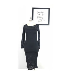 H&M Dress Long Sleeve morticia Addams bodycon SM